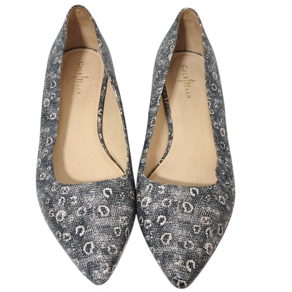 Cole Haan Women's Magnolia Skimmer Embossed Leather Ballet Flat Sz 8 B